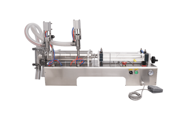 Semi automatic double heads liquid filling machine