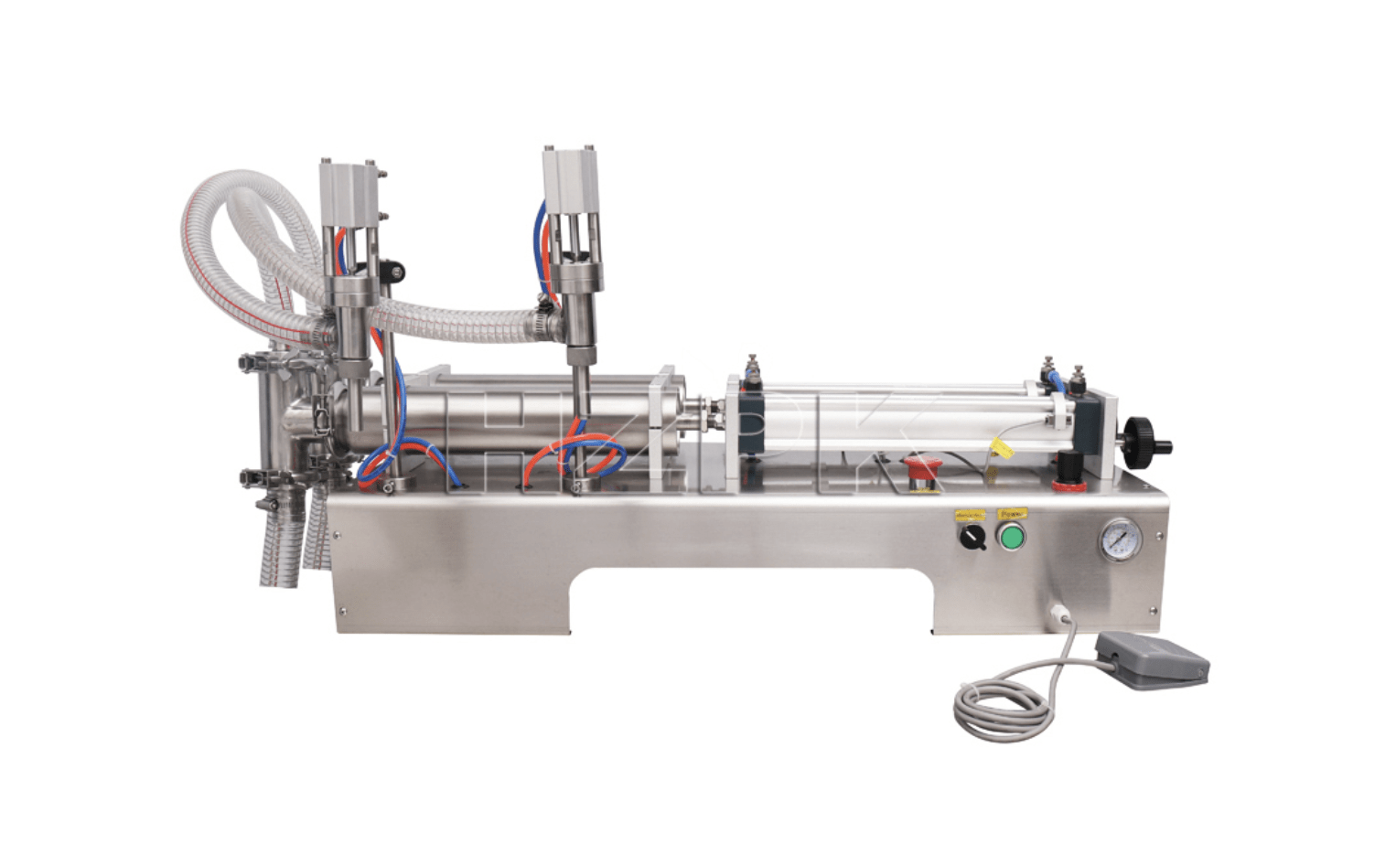 Semi automatic double heads liquid filling machine